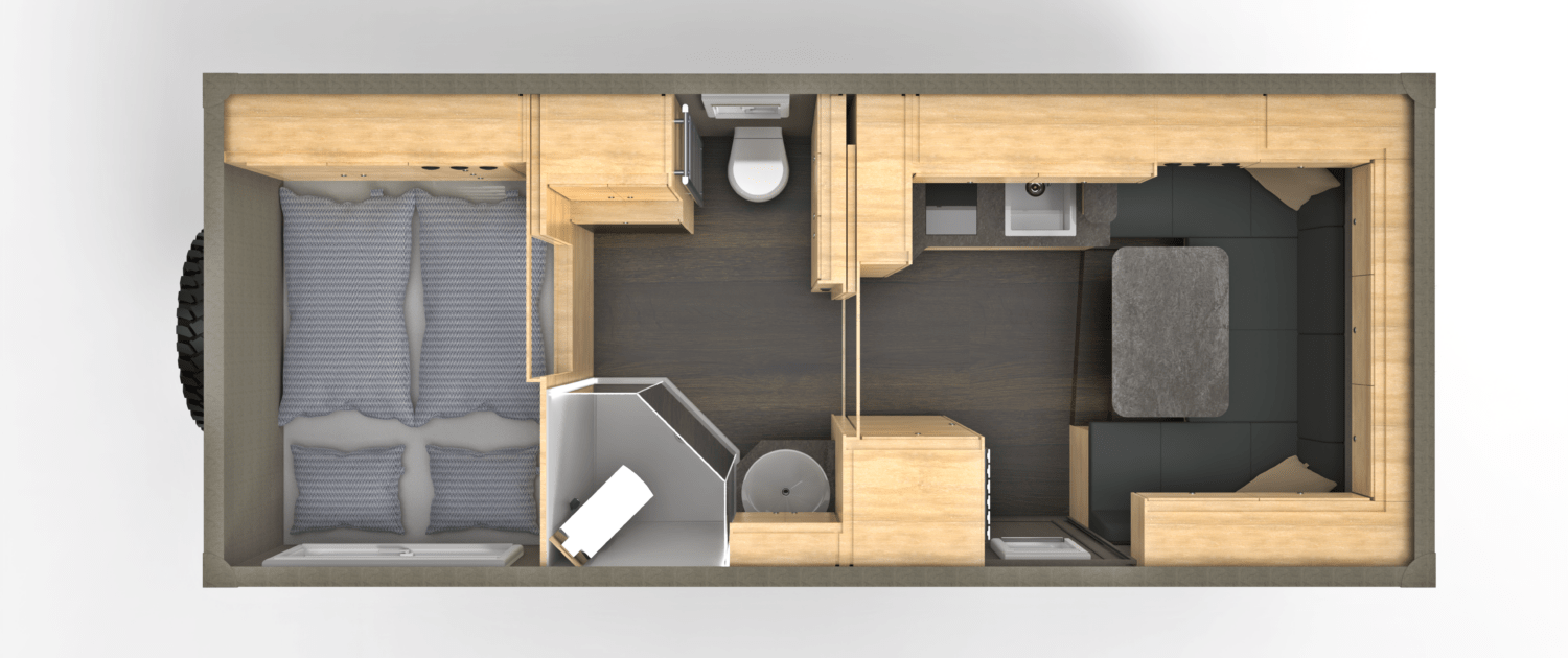 Expedition vehicle Alberts 60UQX floor plan view from above