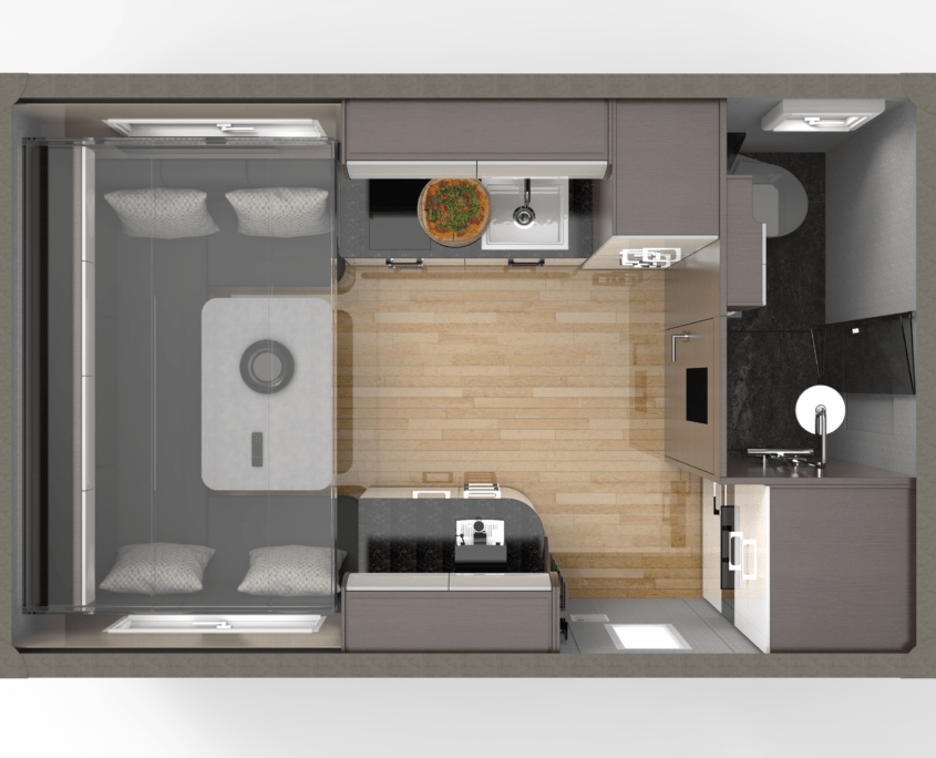Expedition vehicle Alberts 40UQ4 floor plan view from above