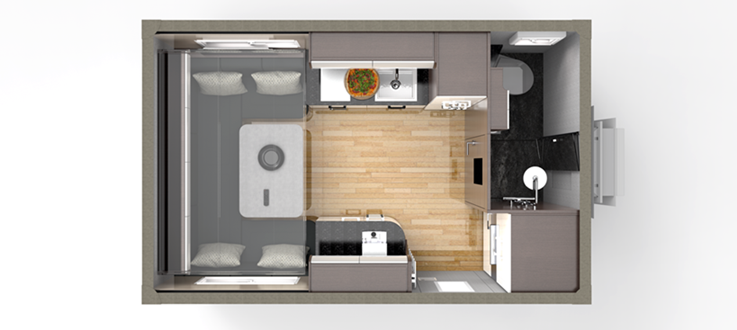 Expedition vehicle Alberts 40UQ4 floor plan view from above