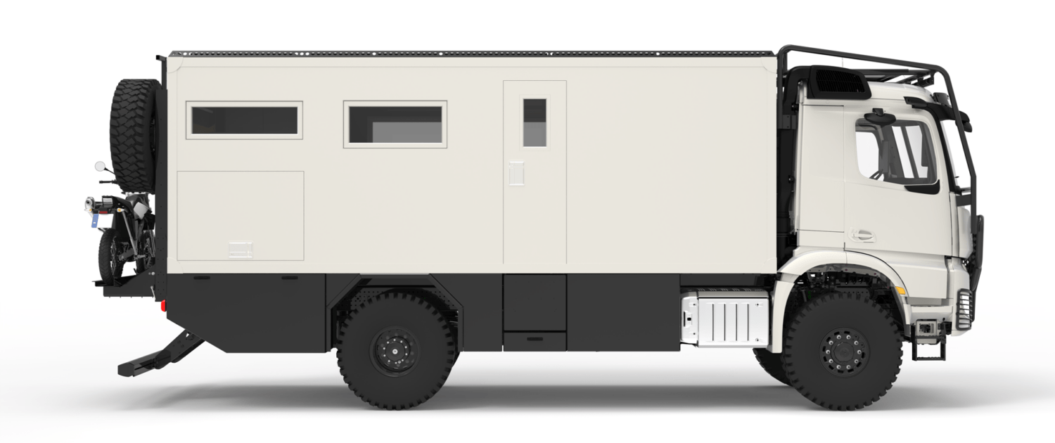 Expedition vehicle Alberts 65UQX side view