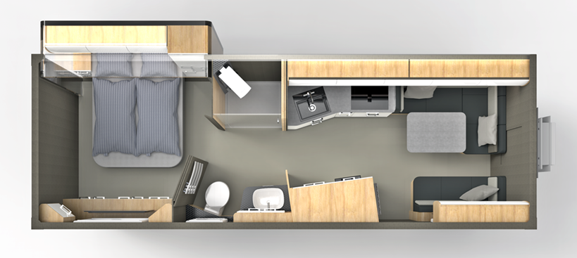 Expedition vehicle Alberts 72LKS floor plan view from above